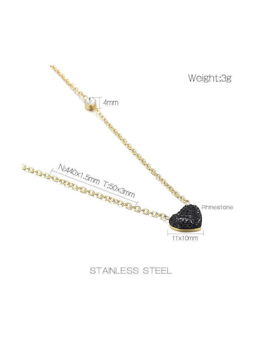 Charmy Necklace with design Heart from Gold Plated Steel