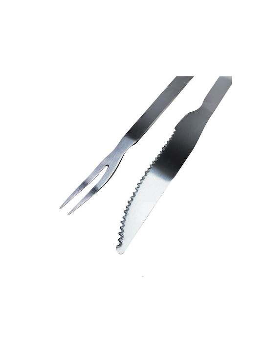 Set of 2 BBQ Tools with Knife and Carving Fork