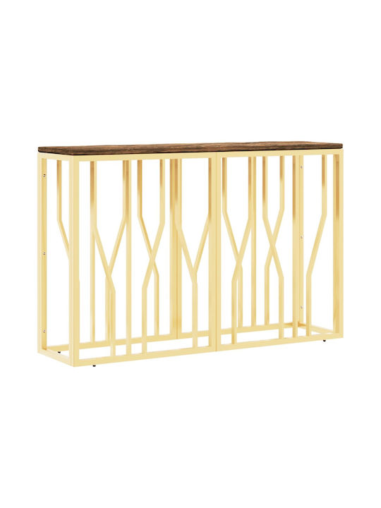 Solid Wood Console Table Gold L110xW30xH70cm