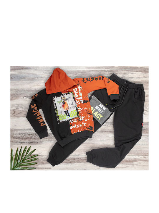 Babydom Kids Sweatpants Set Orange 2pcs