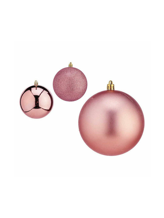 Krist+ Christmas Plastic Set Ornaments Pink 11x10cm 12pcs