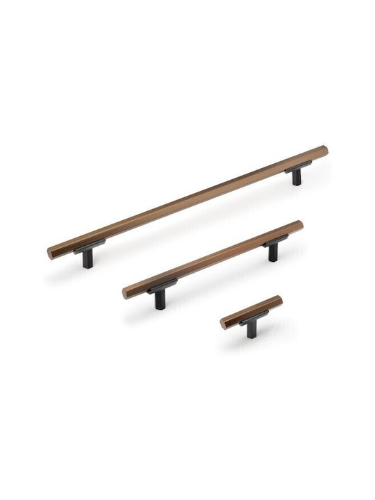 Emuca Handle Furniture made of Metallic Bronze with Black Checkmate 128mm 9361708 1pcs