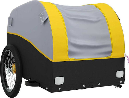 Vidaxl Bicycle Trailer Black Yellow 45 Kilograms Iron