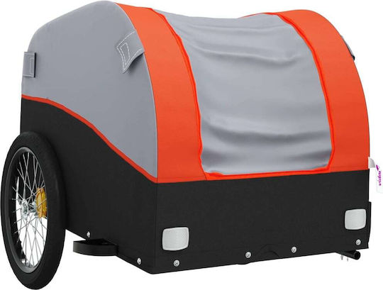 Vidaxl Bicycle Trailer Black Orange 45 Kg Iron
