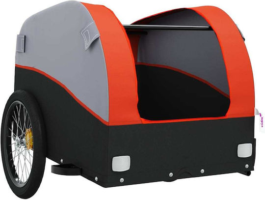Vidaxl Bicycle Trailer Black Orange 45 Kg Iron