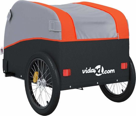 Vidaxl Bicycle Trailer Black Orange 45 Kg Iron