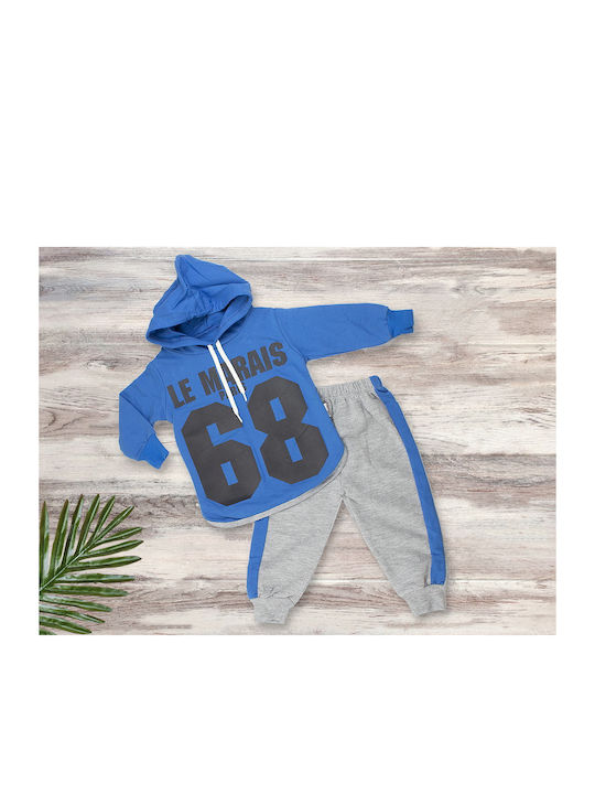 Babydom Kids Sweatpants Set Blue 2pcs