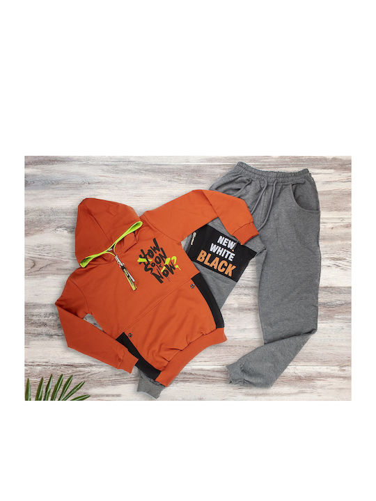 Babydom Kids Sweatpants Set Orange 2pcs