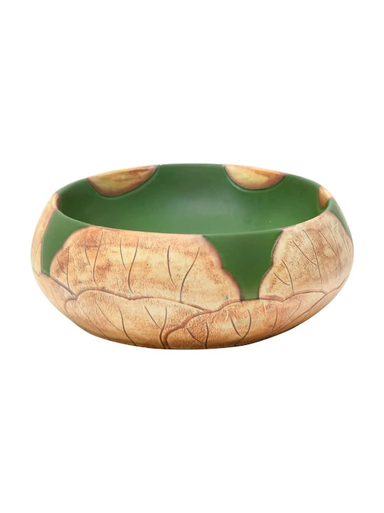 vidaXL Deasupra Blatului Chiuvetă Ceramică 59x40x15cm Green and Brown