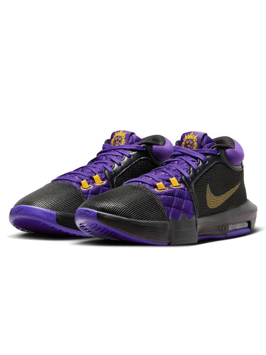 Nike LeBron Witness 8 Ψηλά Μπασκετικά Παπούτσια Μαύρο / Field Purple / University Gold