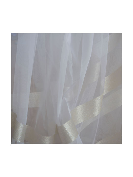 Saray Home Κουρτίνα με Τρέσα Λευκή 280x300εκ.