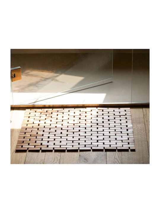 Andrea House Non-Slip Bath Mat Wooden BA73007 Coffee 40x60cm