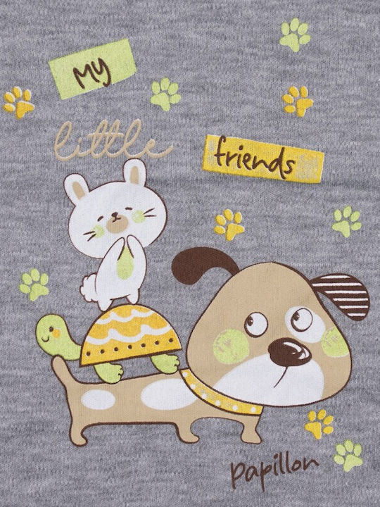 Papillon Kids Short-Sleeved Gray