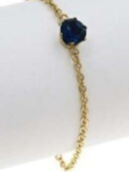 Fito+ Bracelet Chain with Blue Zircon made of Silver Gold Plated with Zircon