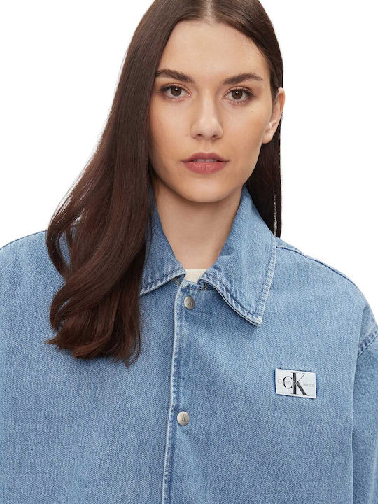 Women's Short Jean Jacket for Spring or Autumn Blue