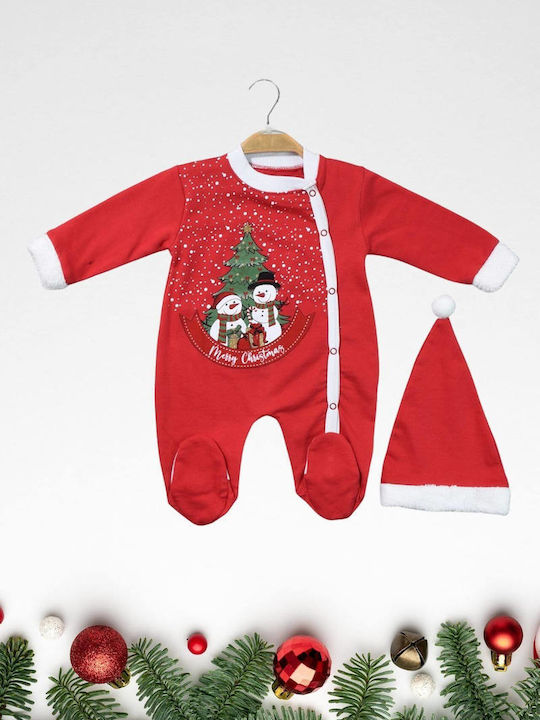 Pabbuc Baby Baby Bodysuit Set Long-Sleeved with Accessories Red