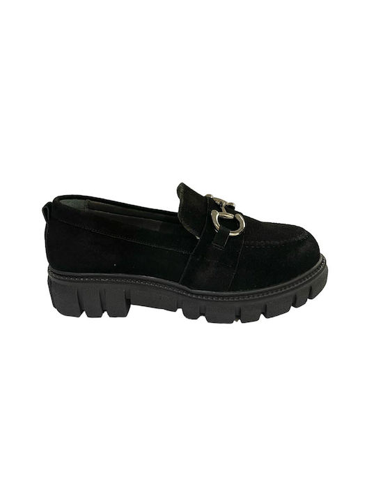 Naturelle Women's Moccasins in Black Color