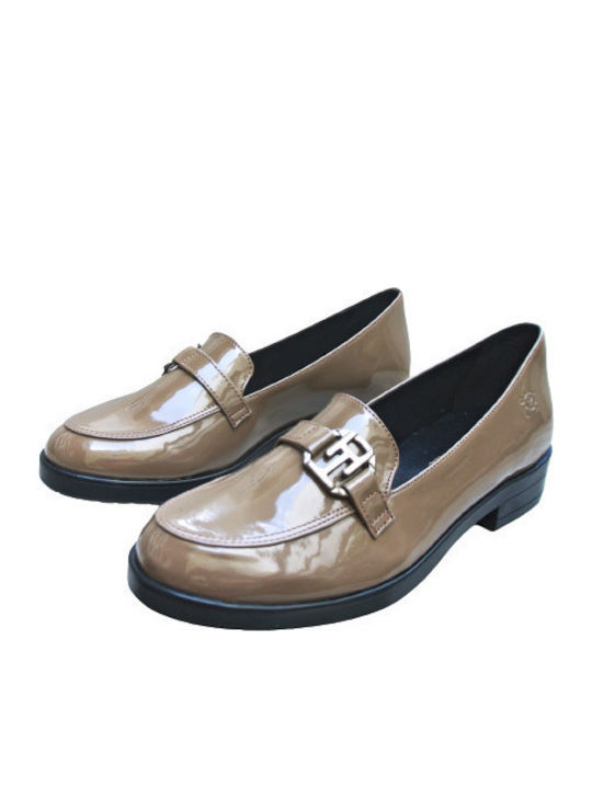Leder Damen Loafers in Braun Farbe