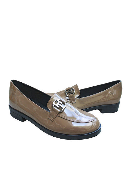 Leder Damen Loafers in Braun Farbe