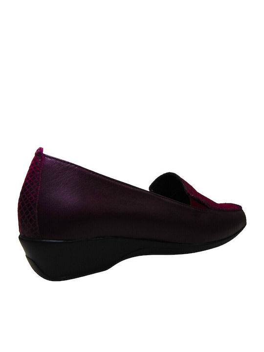 Damen Mokassins in Burgundisch Farbe