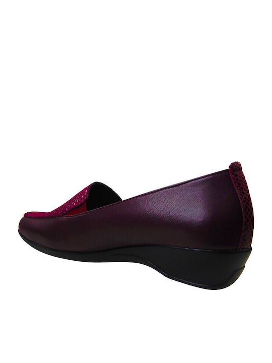 Damen Mokassins in Burgundisch Farbe