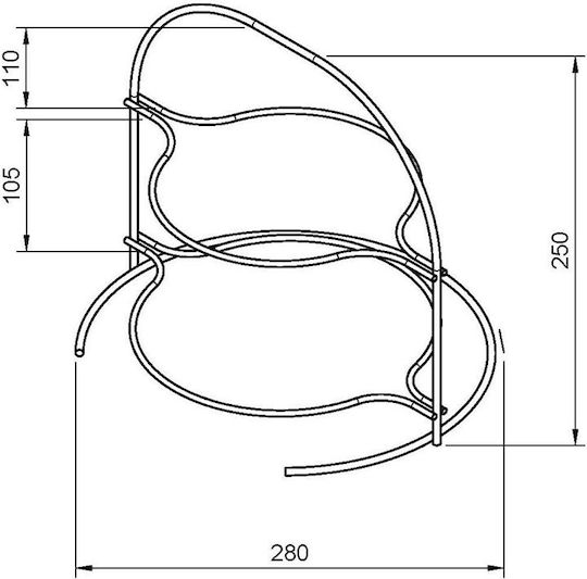 Tekno-Tel Επιτραπέζια Βάση Μεταλλική 24x24x28εκ. Ασημί
