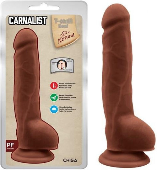 Chisa Novelties Дилдо с Топки и Вендуза Кафяв 23.5см