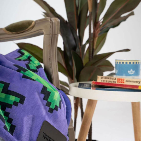 Bee. Unusual. Maryjane Blanket Fleece Sofa 127x152cm Purple/Green