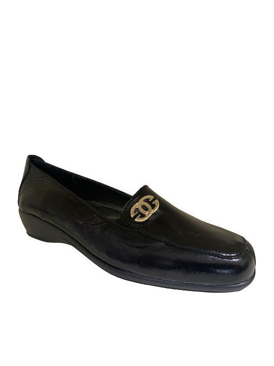 Lackleder Damen Mokassins in Schwarz Farbe