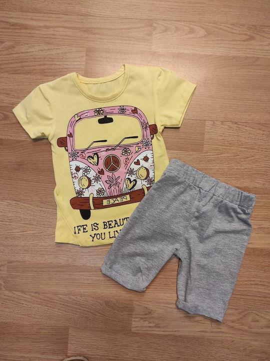 Babydom Set pentru copii cu Pantaloni Vara 2buc Yellow.