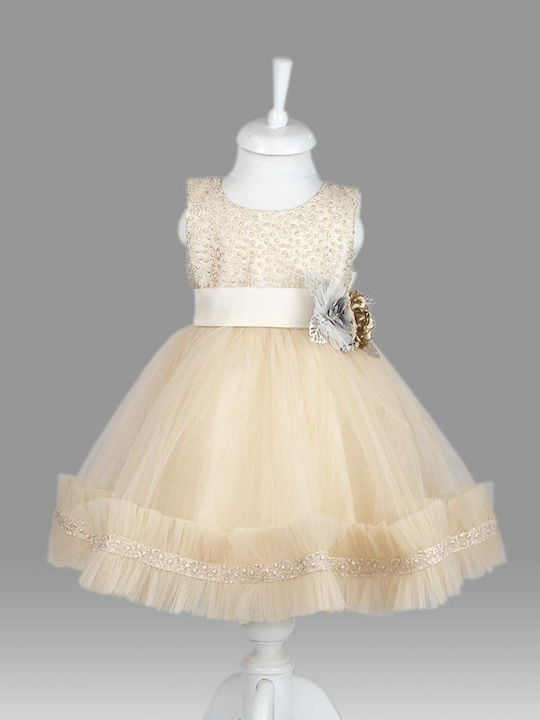 Mädchenkleid Ärmellos Tüll Für Blumenmädchen Set mit Zubehör Rosa