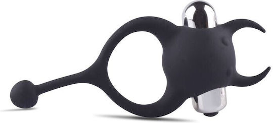 Toyz4lovers Δονούμενο Δαχτυλίδι Πέους Σιλικόνης Μαύρο