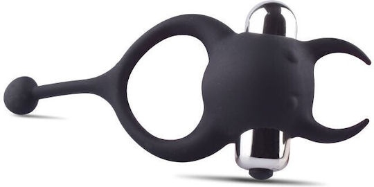 Toyz4lovers Δονούμενο Δαχτυλίδι Πέους Σιλικόνης Μαύρο
