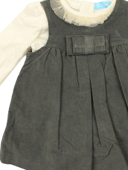 Mädchenkleid Langärmelig Grau