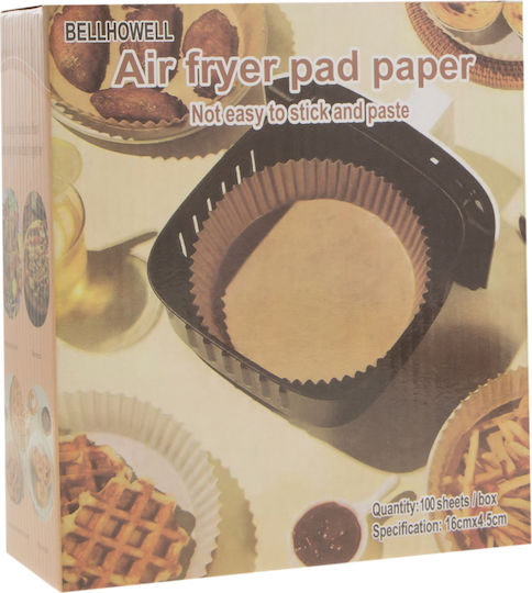 Φριτέζα Αέρος Αντικολλητικά Χαρτιά για Air Fryer 16x16εκ. 100τμχ