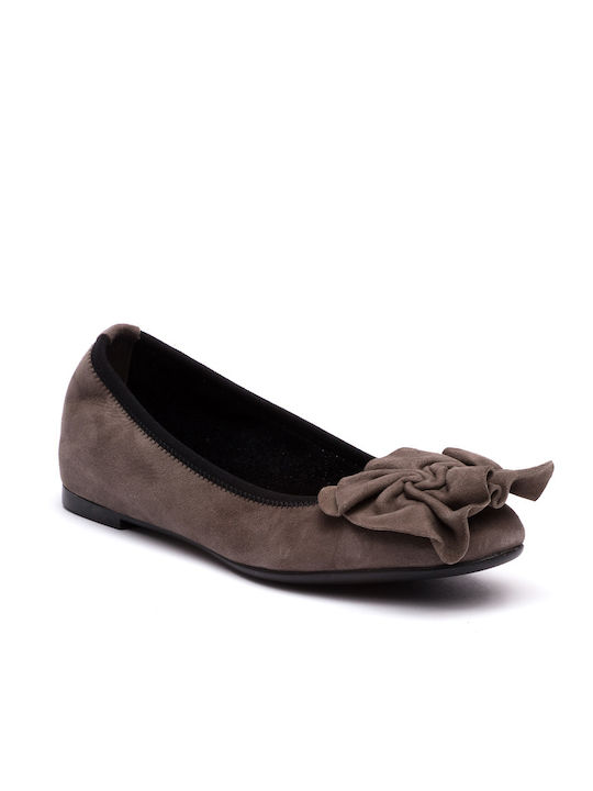 Frau Wildleder Damen Ballerinas in Braun Farbe