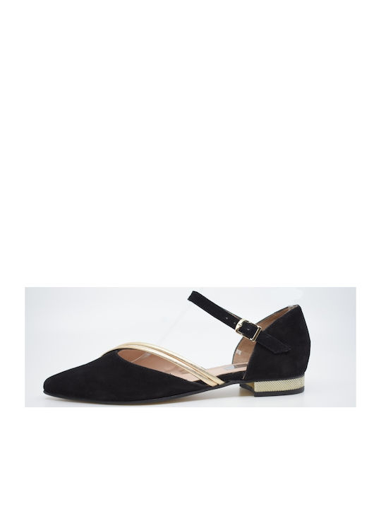 Il Mio Collection Leather Ballerinas Black