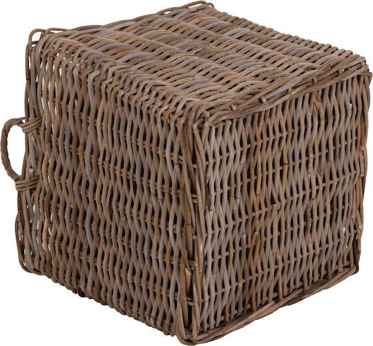 HomeMarkt Set Dekorative Körbe Rattan mit Griffen Braune 52x52x50cm 4Stücke