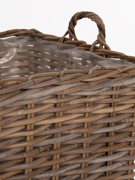 HomeMarkt Σετ Διακοσμητικά Καλάθια Rattan με Χερούλια Καφέ 4τμχ