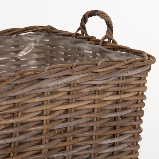 HomeMarkt Set Dekorative Körbe Rattan mit Griffen Braune 52x52x50cm 4Stücke