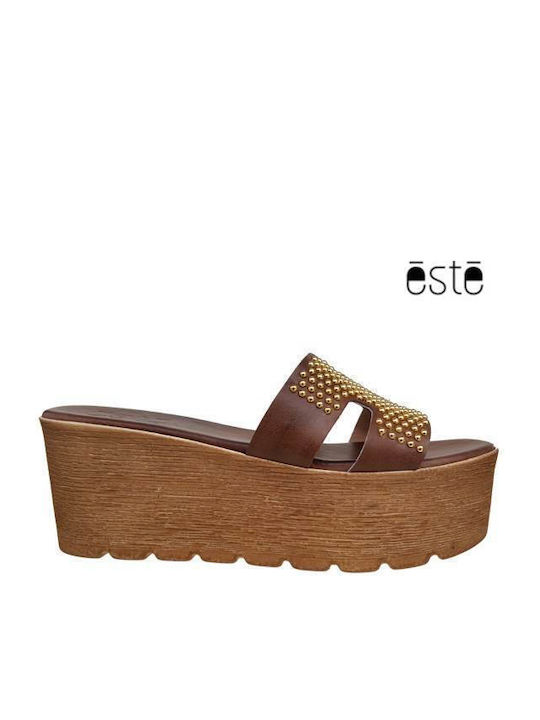 Este Women's Platform Wedge Sandals Brown