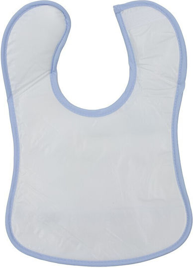 Kamtex Baby Waterproof Bib Fabric with Hoop & Loop Fastener & Pocket Light Blue