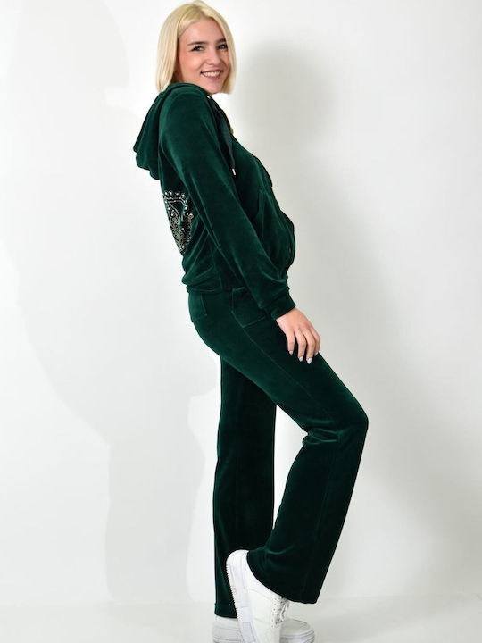 First Woman Winter Women's Pyjama Set Cotton Green.