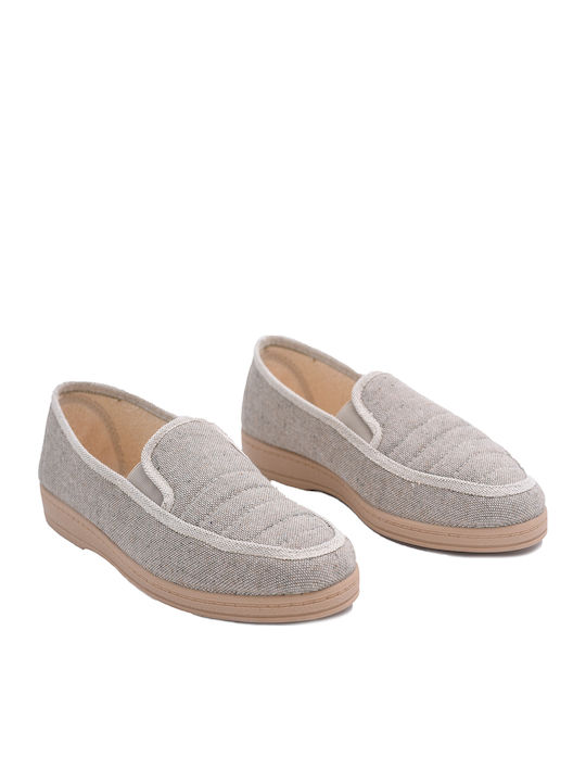 Heel Enclosed Men's Slipper Beige