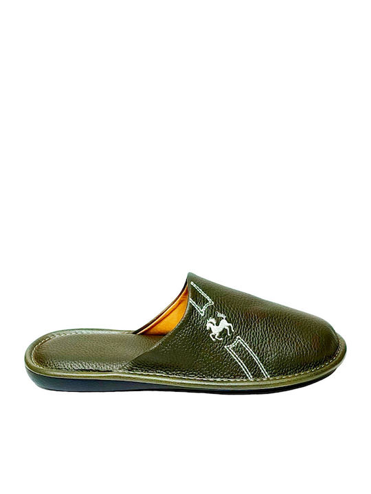 Winterliche Herrenhausschuhe Khaki