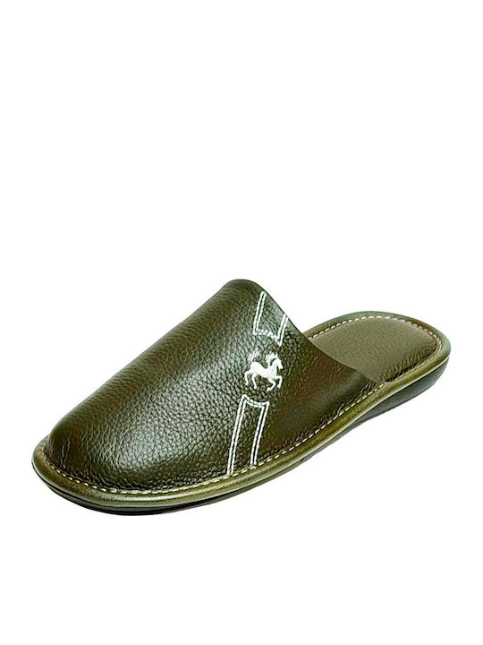 Winterliche Herrenhausschuhe Khaki