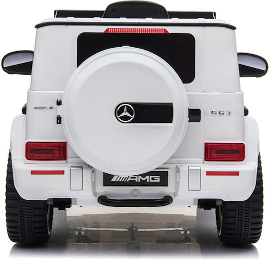 Mercedes Benz G63 AMG Едноместен с Дистанционно Управление Лицензиран 12 Волта Бял