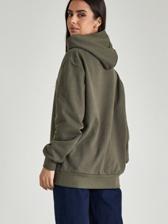 Women's Sweatshirt Hooded Khaki