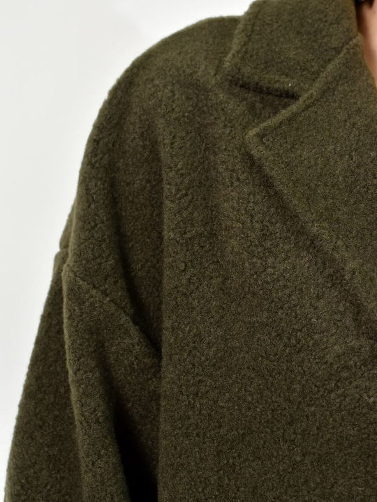 Women's Khaki Coat with Buttons