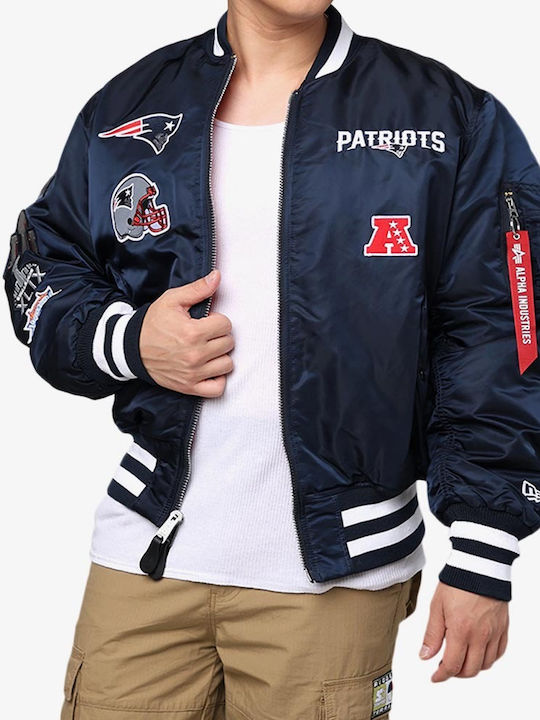 New Era Men's Winter Bomber Jacket Blue